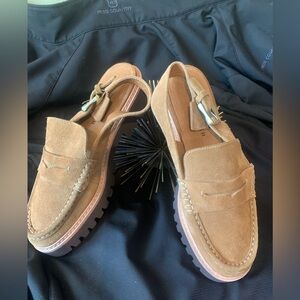Donald J. Pliner Brown Suede Slip-On Loafers Size 8.5M